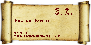 Boschan Kevin névjegykártya